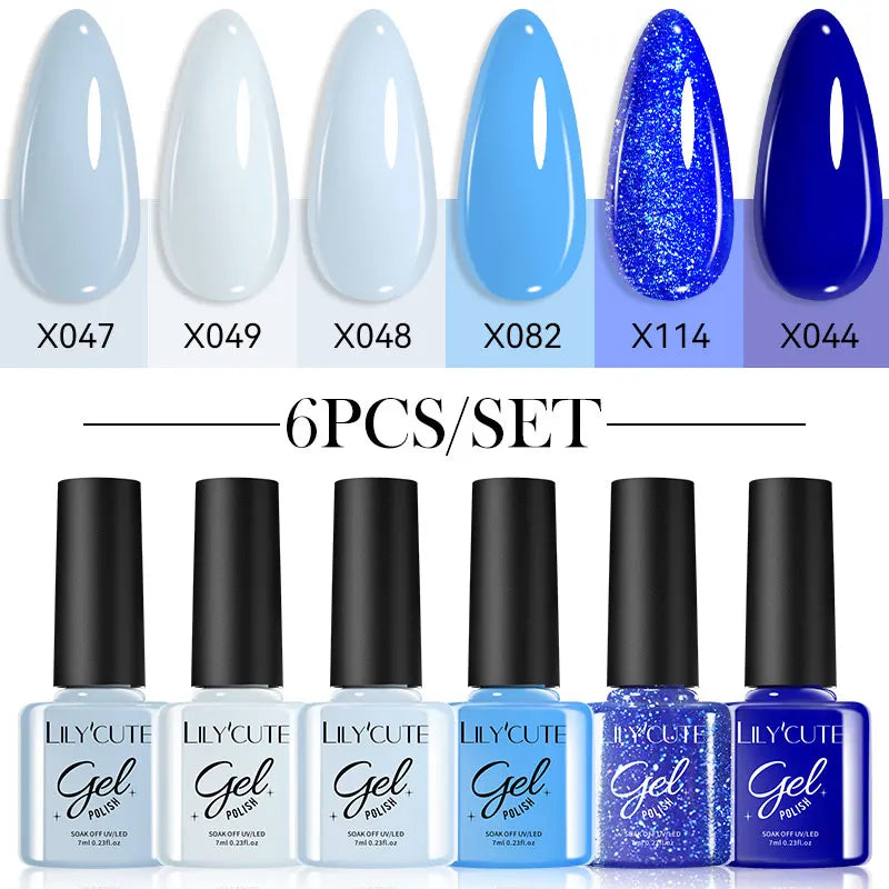LILYCUTE 6Pcs/set 7ml Series Gel Smalto 125 Colori disponibili
