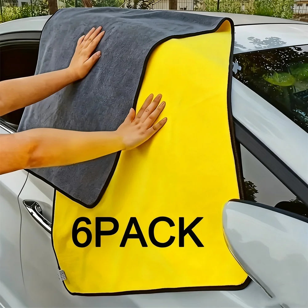 6 pezzi di panni per la pulizia in microfibra, asciugamani per l’asciugatura per auto ultra assorbenti, panni per auto, casa, pulizia delle finestre, riutilizzabili e lavabili