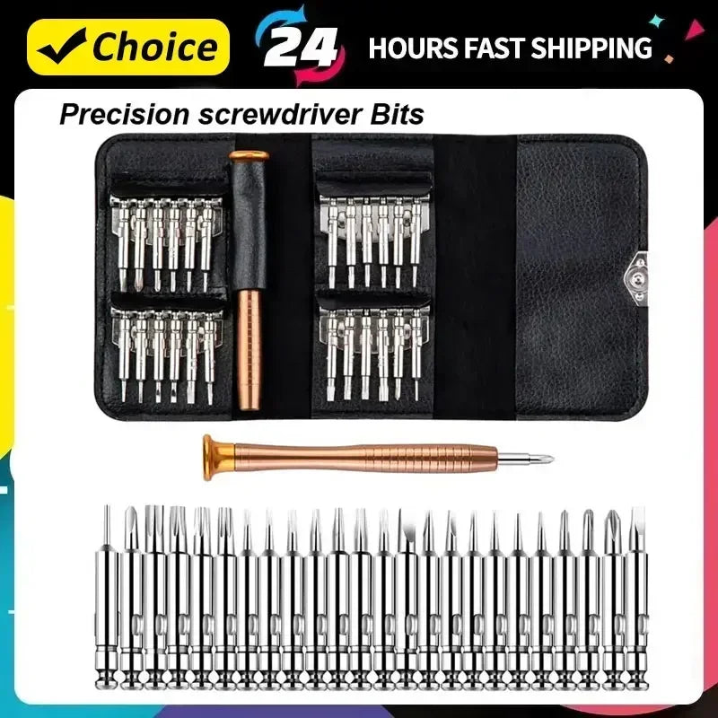 Mini set di cacciaviti di precisione 25 in 1 Cacciavite Torx elettronico Kit di strumenti di riparazione per iPhone Fotocamera Orologio Tablet PC