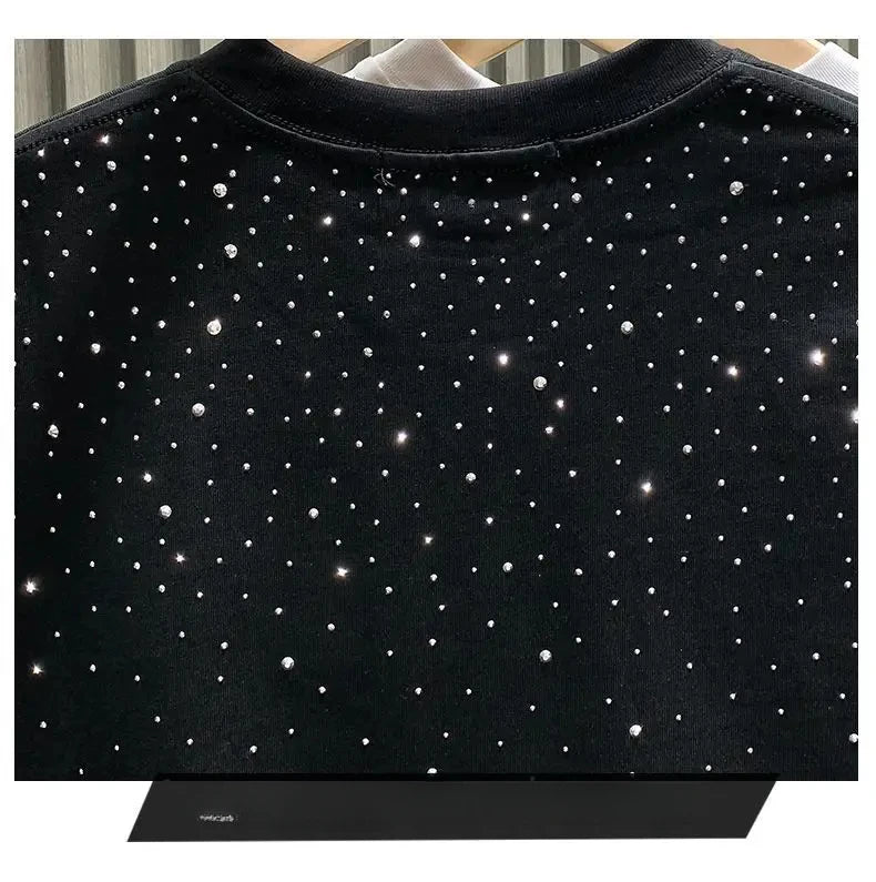 T-shirt estiva con strass T-shirt casual brillantini