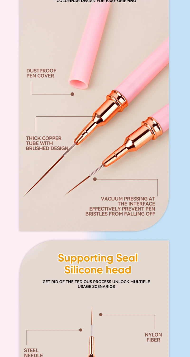 Strumento professionale Nail Art Liner Brush Set 5pcs