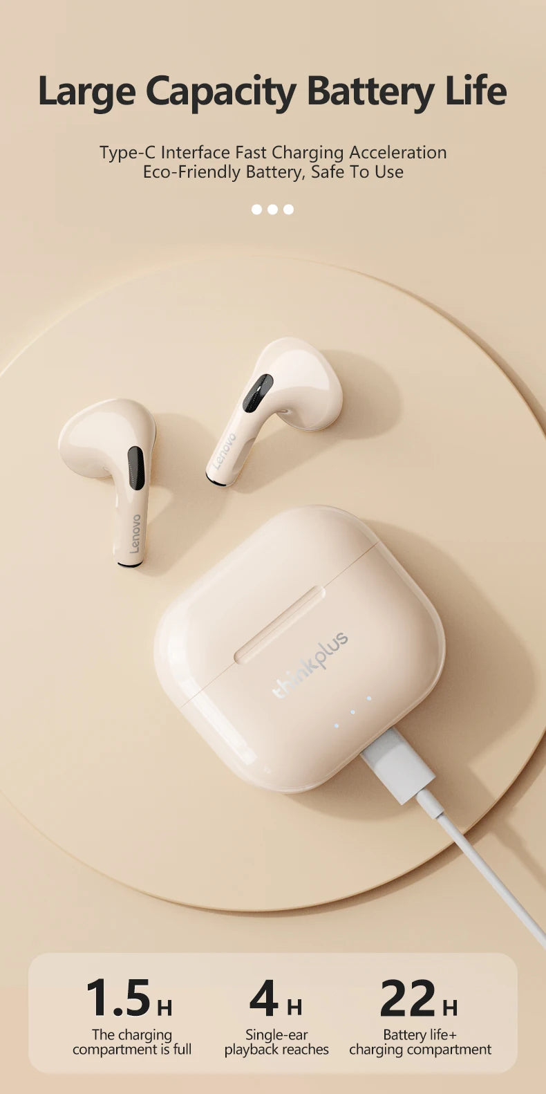 Auricolari Lenovo LP40 II Originali LP40 più TWS Wireless Bluetooth 5.3  Auricolari di controllo touch