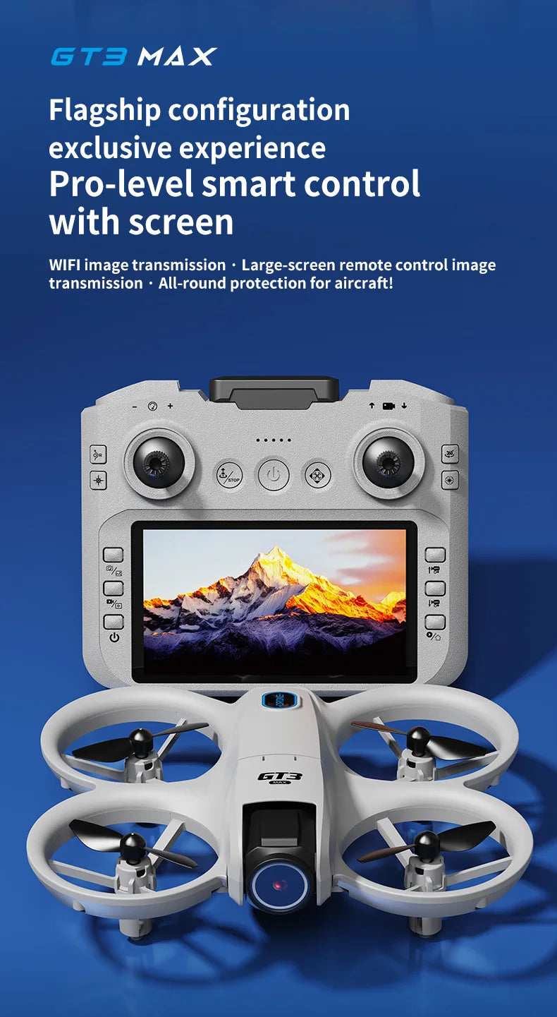 New GT3 MAX Drone 8K HD 4.3” Telecomando Modalita 360° Flip Quadcopter 2 modelli