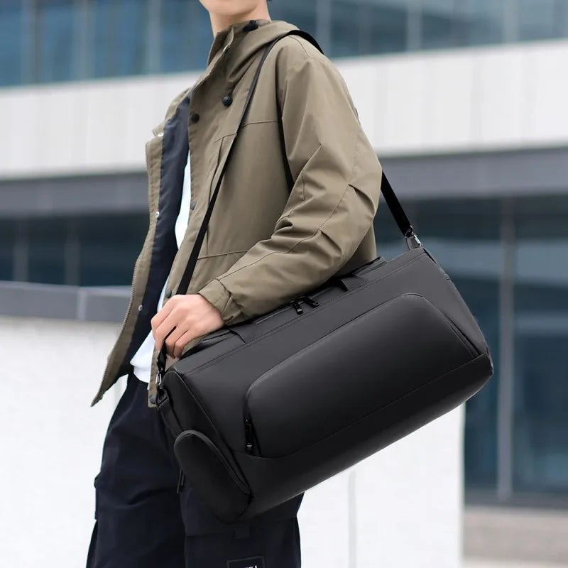 Borsa da palestra sportiva, borsa di grande capacità, borsone da viaggio portatile, multi-scomparto con contenitore per scarpe, perfetto per le vacanze, palestra