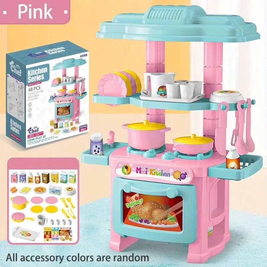 Mini tavolo da cucina Play Set compreso di stoviglie, mestoli, pentole e tanto altro