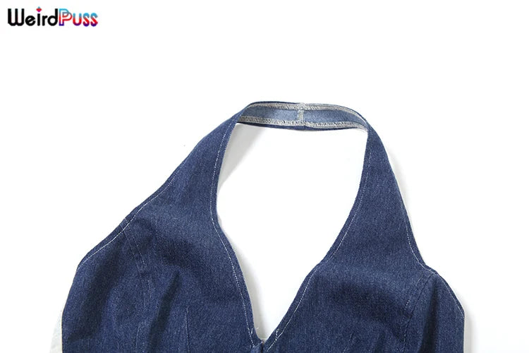 Set Tuta donna Zip Halter Canottiere monopetto+Pantaloni
