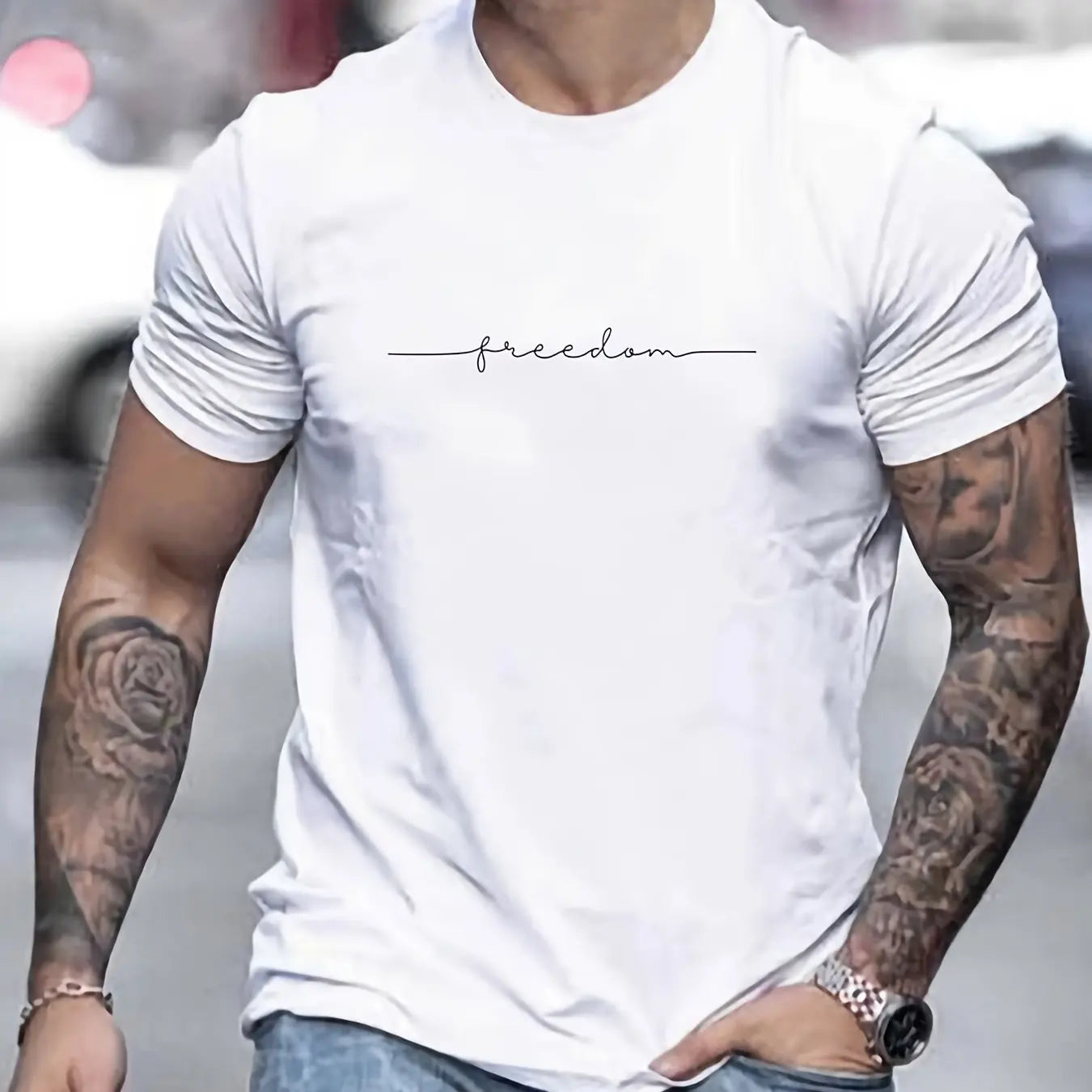 T-shirt uomo 100% cotone Freedom
