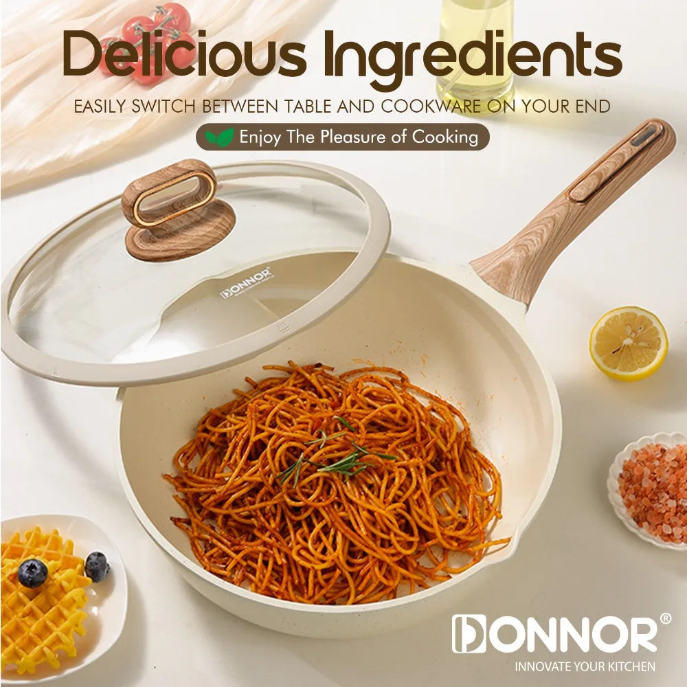 DONNOR Set di pentole e padelle in ceramica a induzione antiaderente