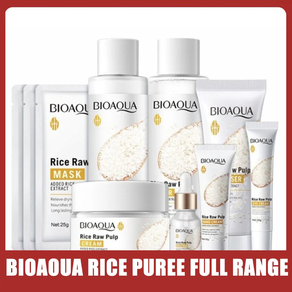 BIOAOUA Rice Puree Series Riduce le rughe, ammorbidisce la pelle, migliora la struttura della pelle, idrata, nutre la pelle e pulisce il viso