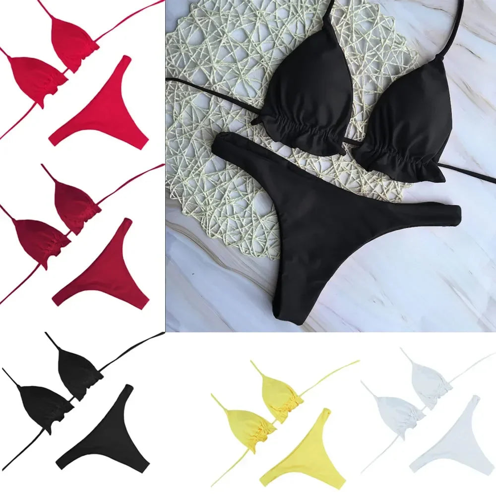 Set bikini brasiliano estivo 2 pezzi Set Push-up