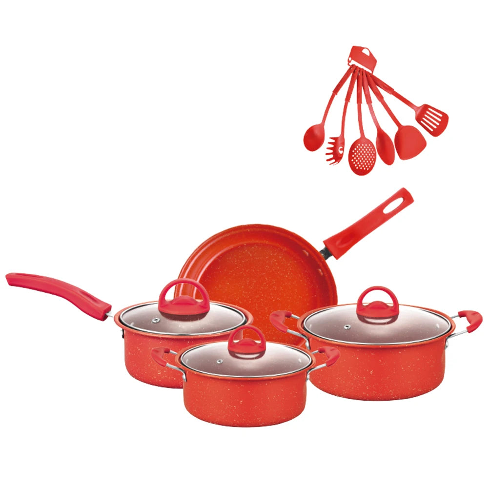 Set di pentole e padelle antiaderente + utensili 13 Pz