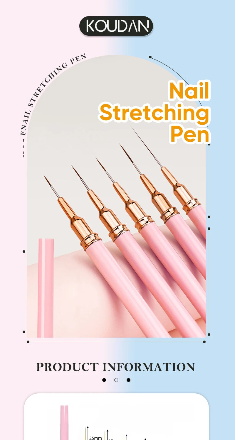 Strumento professionale Nail Art Liner Brush Set 5pcs