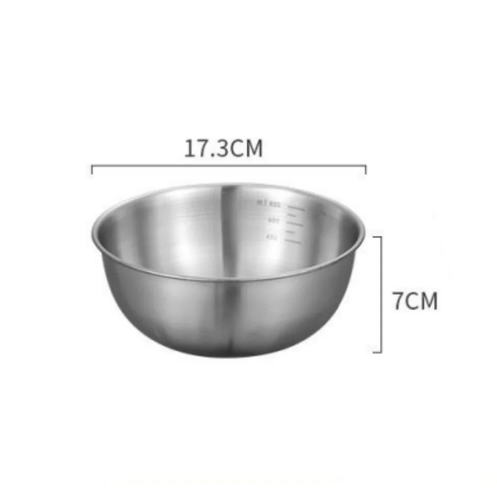 1-3 Set di ciotole in acciaio inossidabile con bilancia per cucinare, cuocere, riporre gli alimenti, ciotole di miscelazione di grande capacità