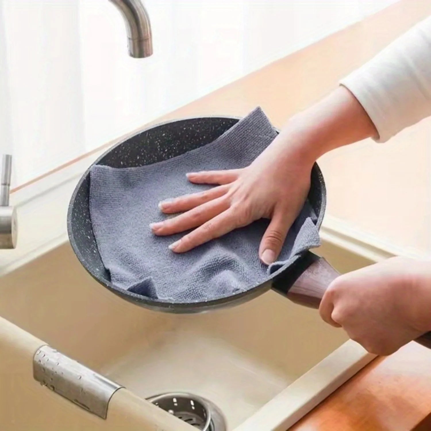 20 m Rotolo strofinaccio in microfibra riutilizzabile a doppia faccia panno per la pulizia della cucina per piatti utensili accessori da cucina