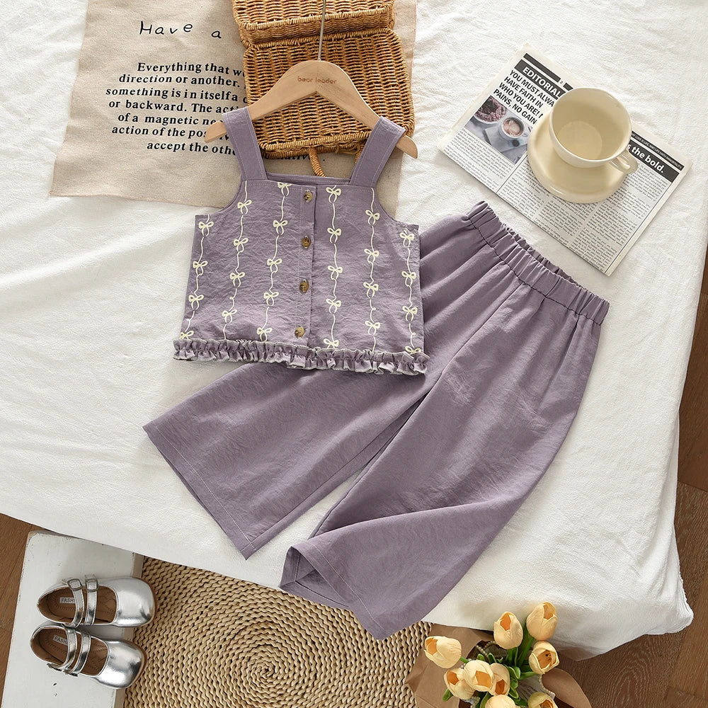 Top e pantaloni Set in due pezzi Abbigliamento casual per bambina