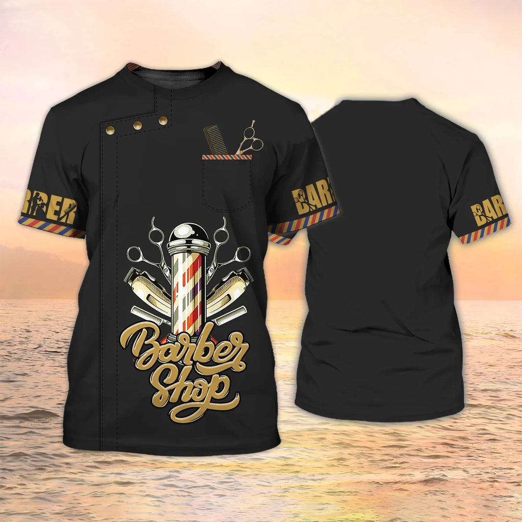 T-shirt Parrucchiere Streetwear Abbigliamento uniforme Barber Shop