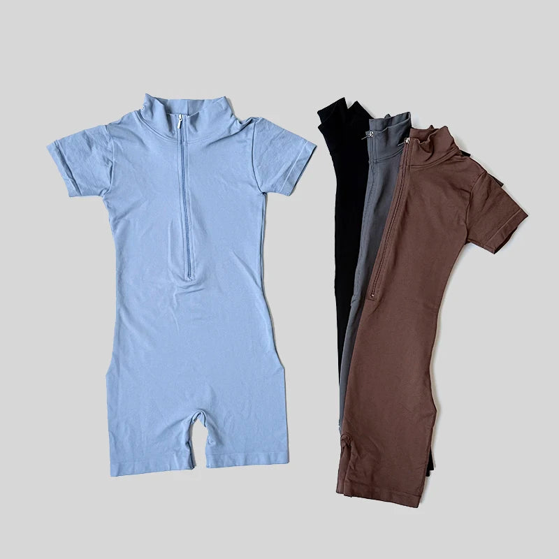 Tuta estiva a maniche corte con cerniera Abbigliamento Donne
