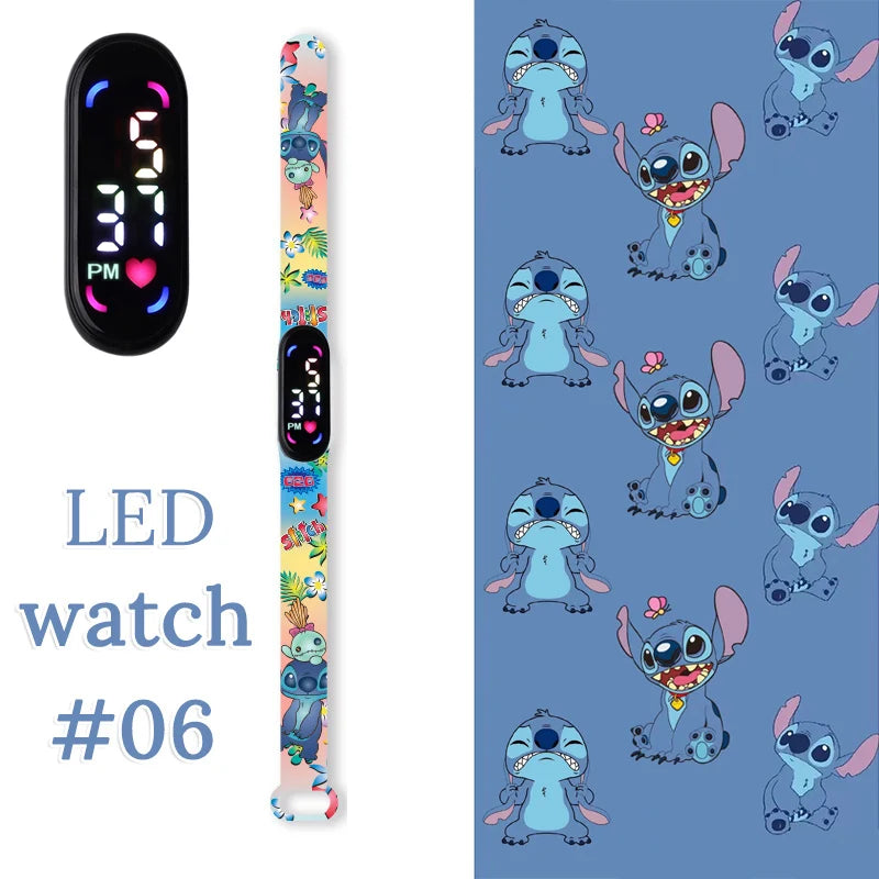 Stitch Orologi per bambini Bracciale sportivo impermeabile LED Touch digitale