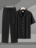 Coordinato camicia+pantaloni in lino 3 colori