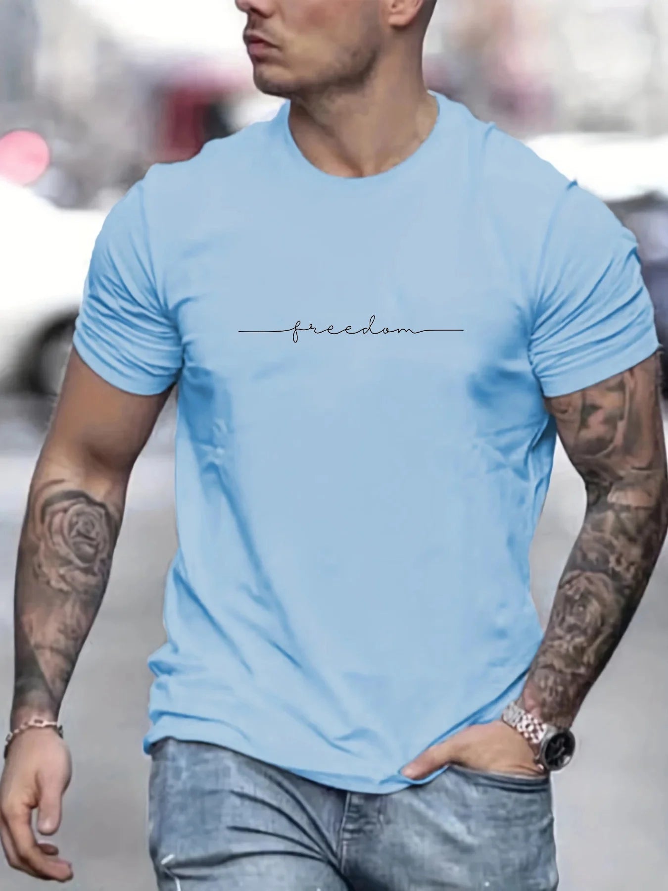 T-shirt uomo 100% cotone Freedom