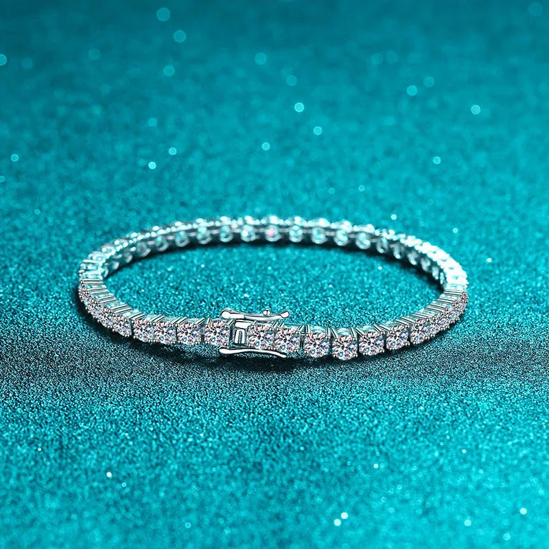 Real 100% Silver 925 2-3mm Tennis Braccialetto Unisex in due modelli Con Moissanite o in Zirconi