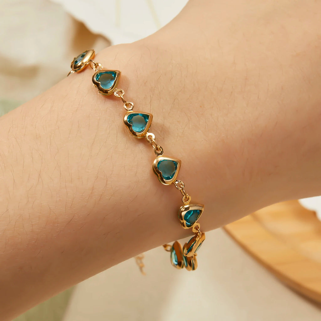 Eleganti braccialetti a catena in metallo con zircone in cristallo per donne