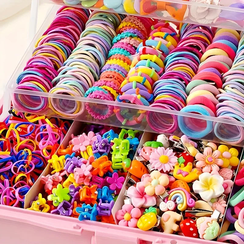 Set da 718 pezzi accessori per capelli per bambine