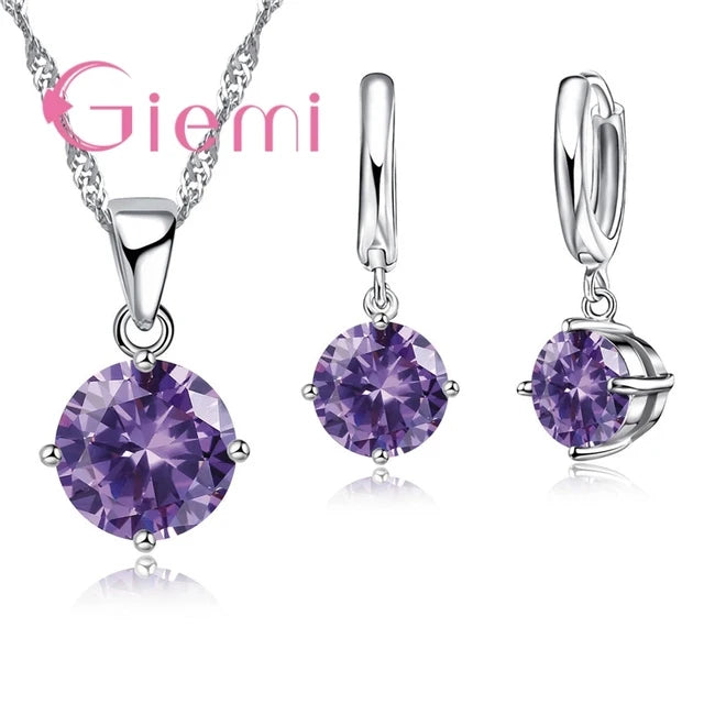 Collana con ciondolo in argento Set Trendy Austrian Crystal