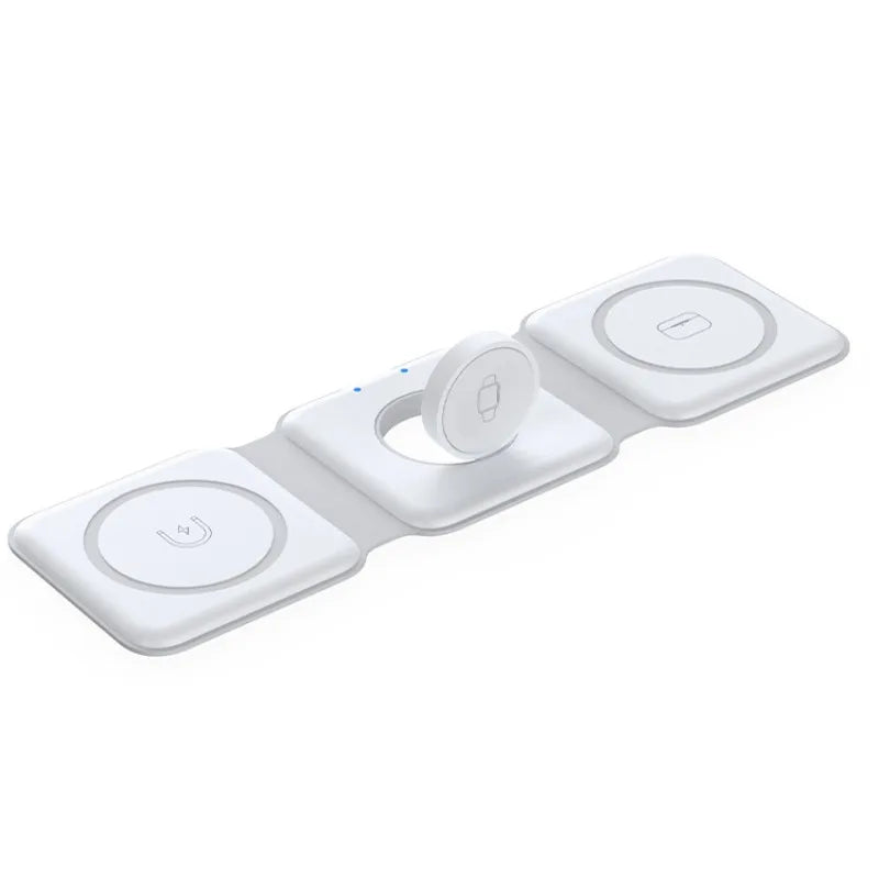 Stazione di ricarica magnetica da viaggio wireless charter portatile 3 in 1 completamente compatibile con il dock di ricarica compatto pieghevole MagSafe