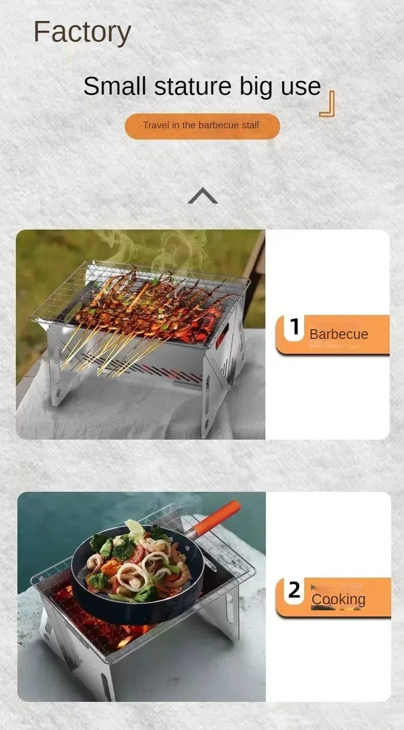 Barbecue pieghevole portatile Multifunzione in acciaio inossidabile