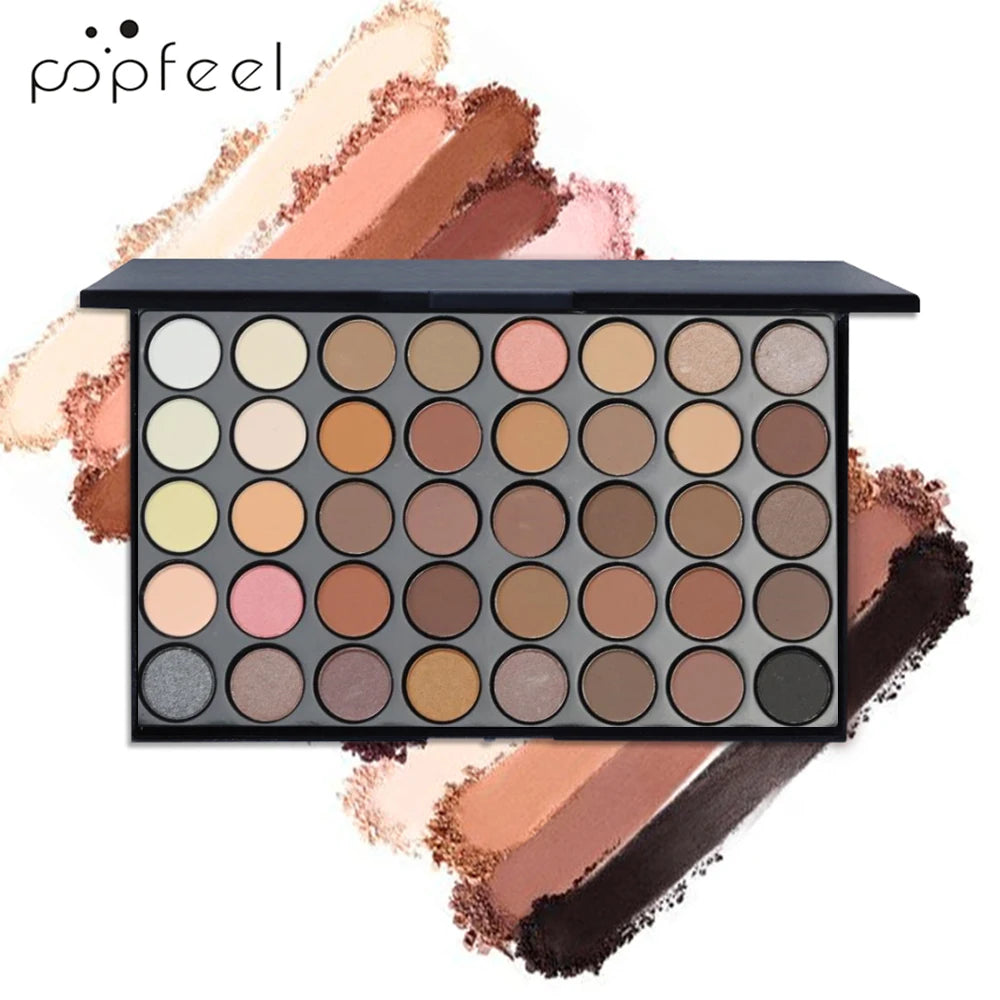 POPFEEL Set per il trucco 40 colori di ombretti, Matita per sopracciglia, Eyeliner Pen, Mascara e set di pennelli