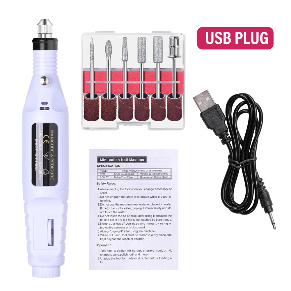 Trapano per unghie elettrico + Set fresatura