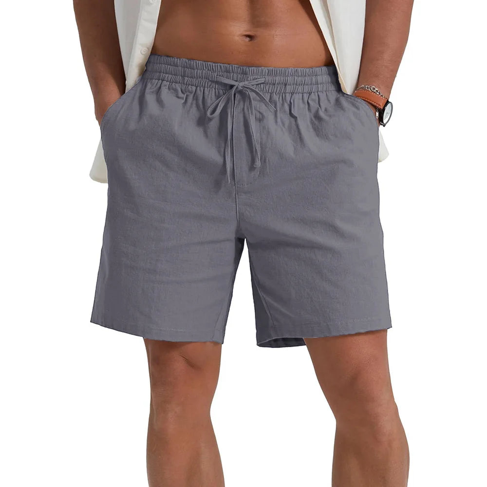 Pantaloncini da uomo corti casual leggeri traspiranti Cotone Lino