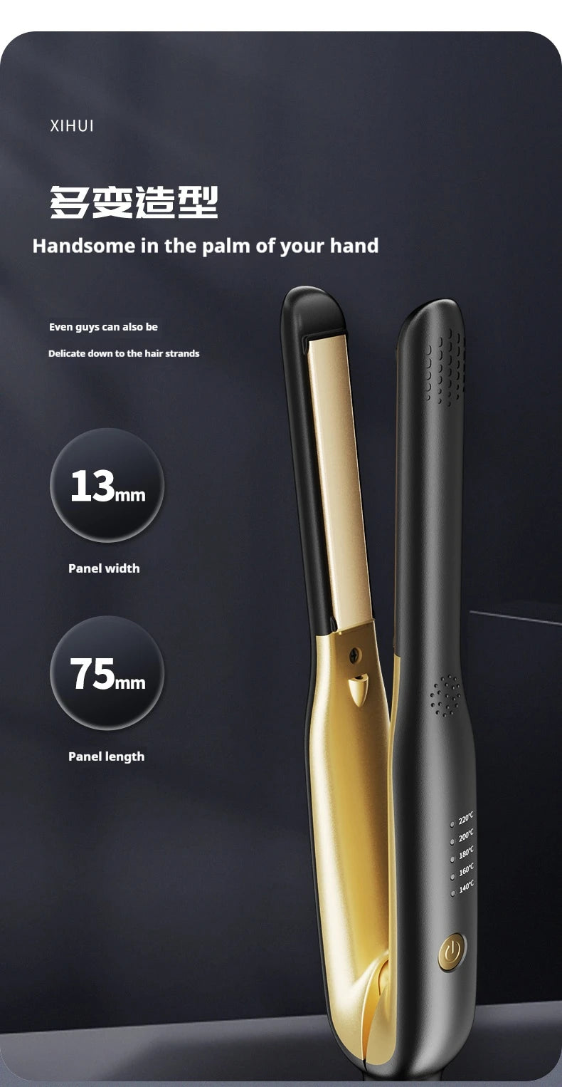 Mini piastra per capelli e bigodino 2 in 1 - Riscaldamento rapido in ceramica 140-220°C