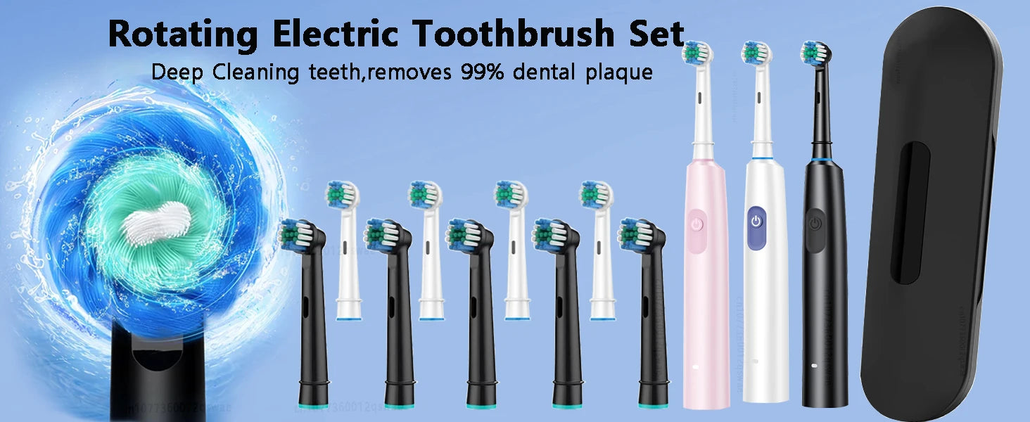 Spazzolino elettrico dentale con 4 testine