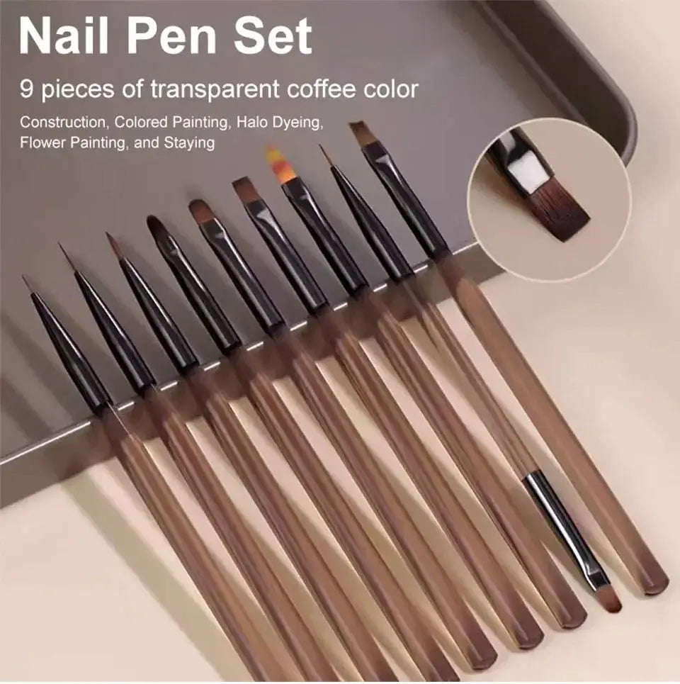 Pennello per Nail Gel Nail 9pz
