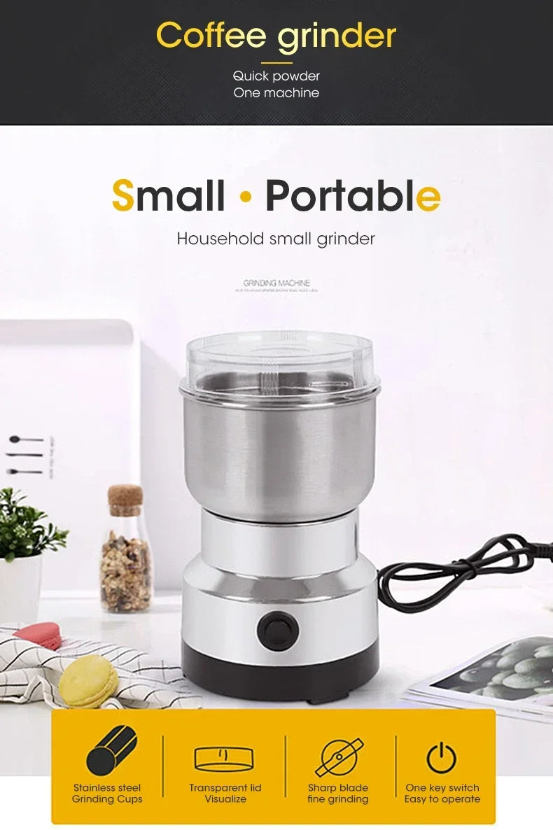 Mini smerigliatrice elettrica 300ml polverizzatrice ultrafine per alimenti per bambini Pepe spezie caffè mulino per cereali con 2/4 lame per uso domestico