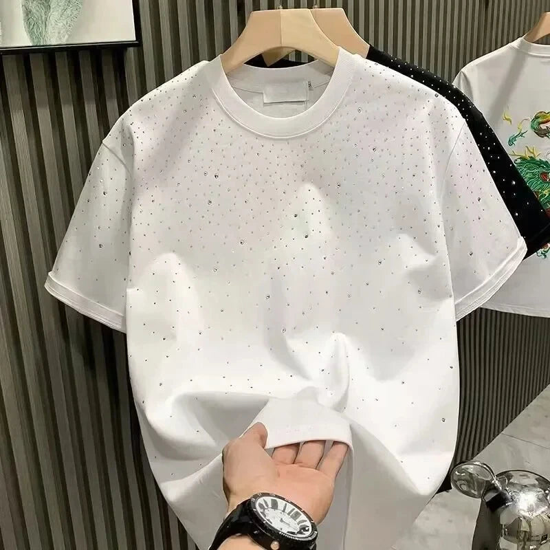 T-shirt estiva con strass T-shirt casual brillantini