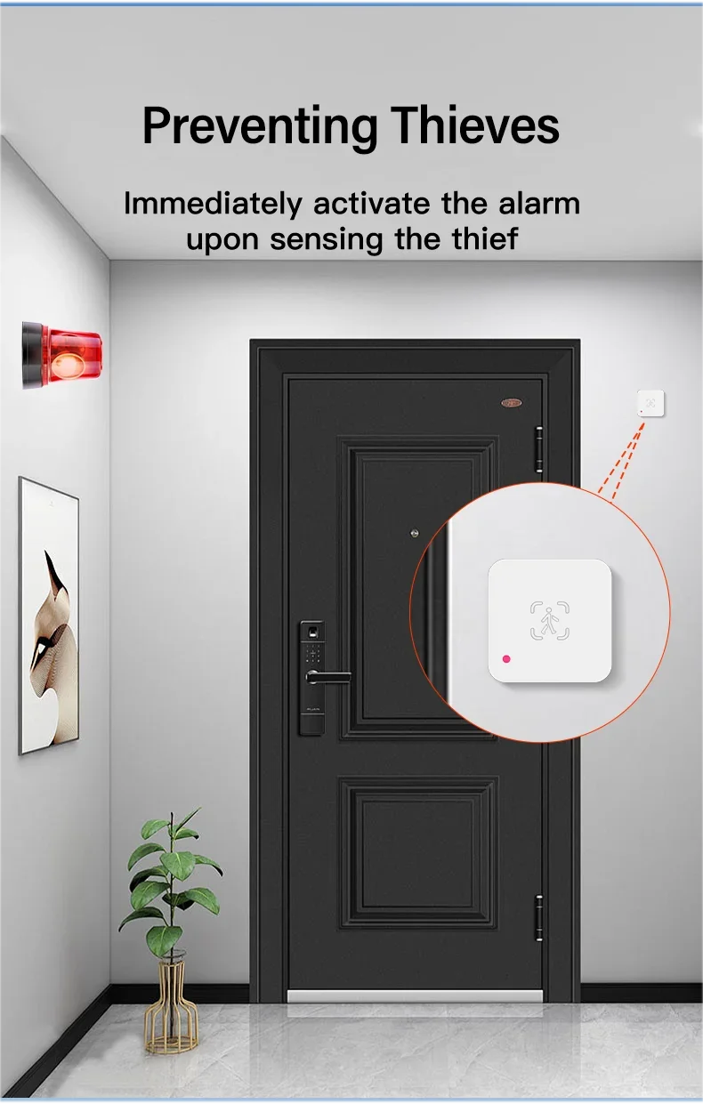 Tuya WiFi Sensore di presenza umana Rilevatore radar MmWave con sensore di luminanza per Smart Home Smart Life