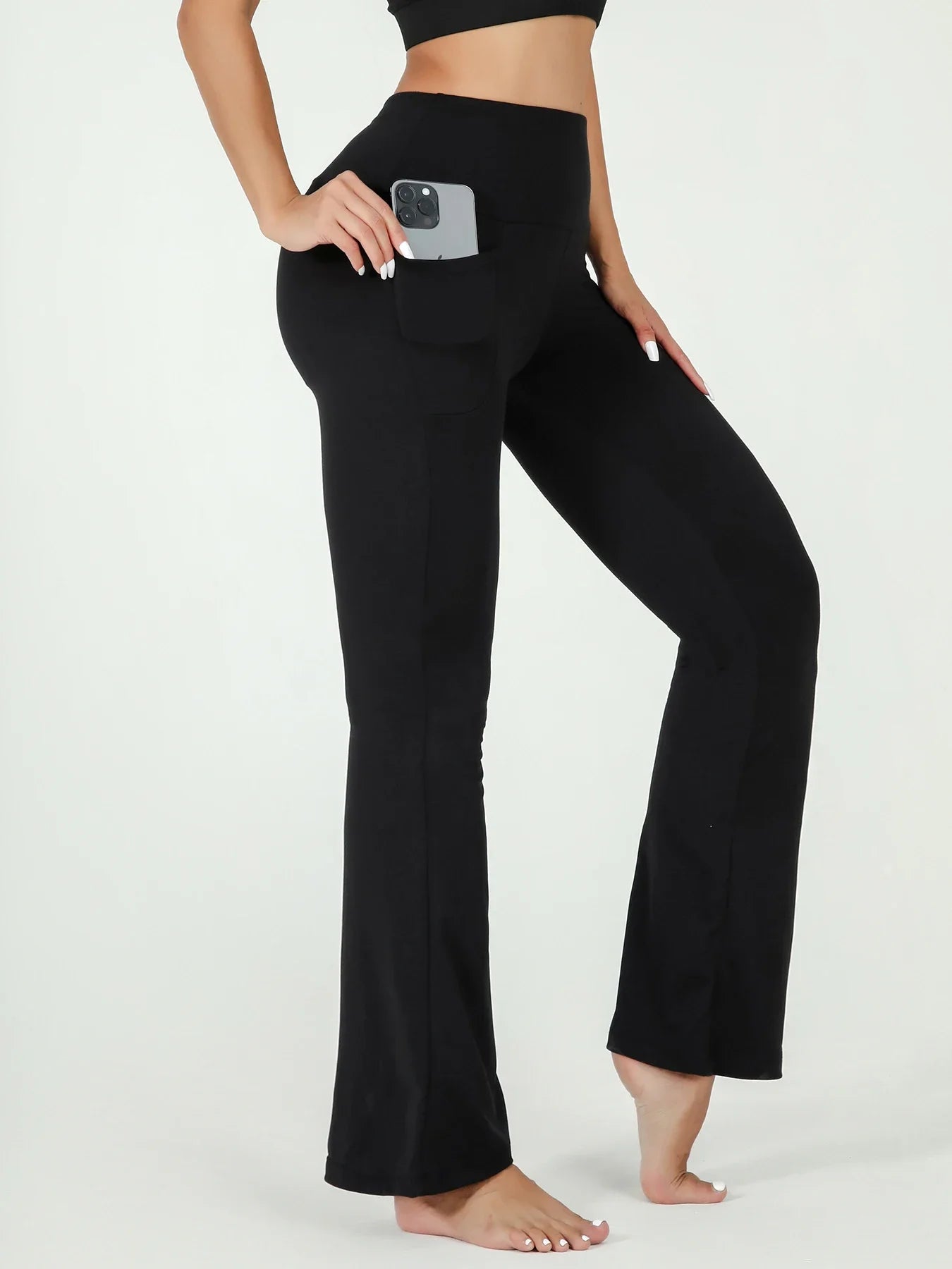 Pantaloni svasati super morbidi da donna a vita alta Leggings a zampa d’elefante