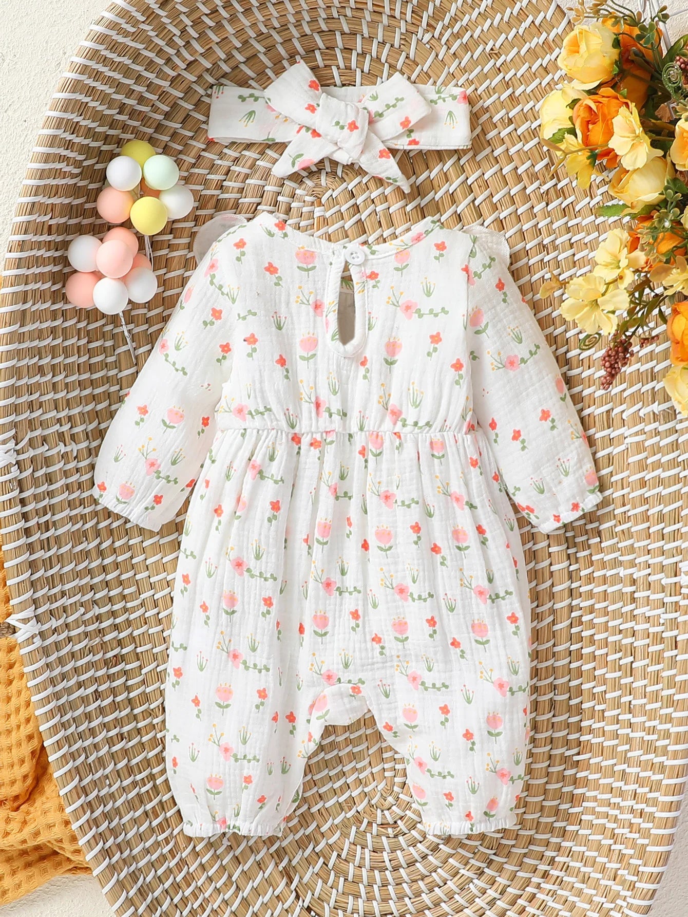 Baby Girls Summer Long Sleeve Completo neonati 0-1Y
