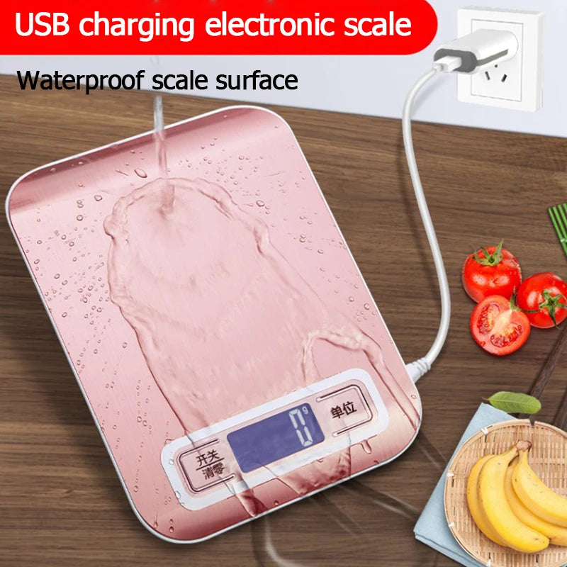 5kg/10kg Bilancia da cucina digitale Display LCD Bilance elettroniche in acciaio inossidabile