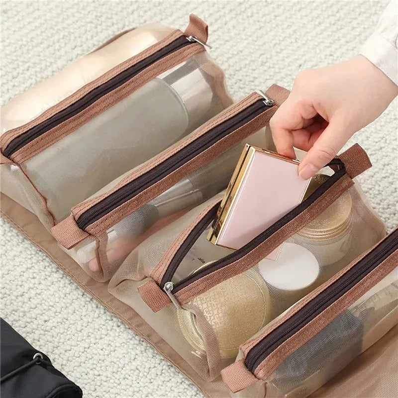 Borsa cosmetica pieghevole portatile 4 in 1