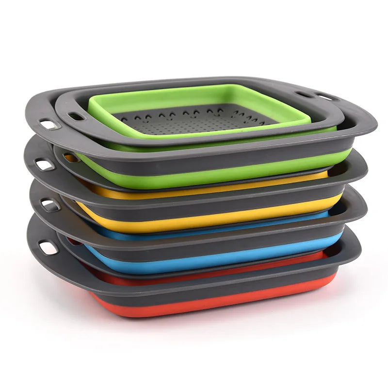 Scolapasta Quadrato Pieghevole in Silicone Cucina