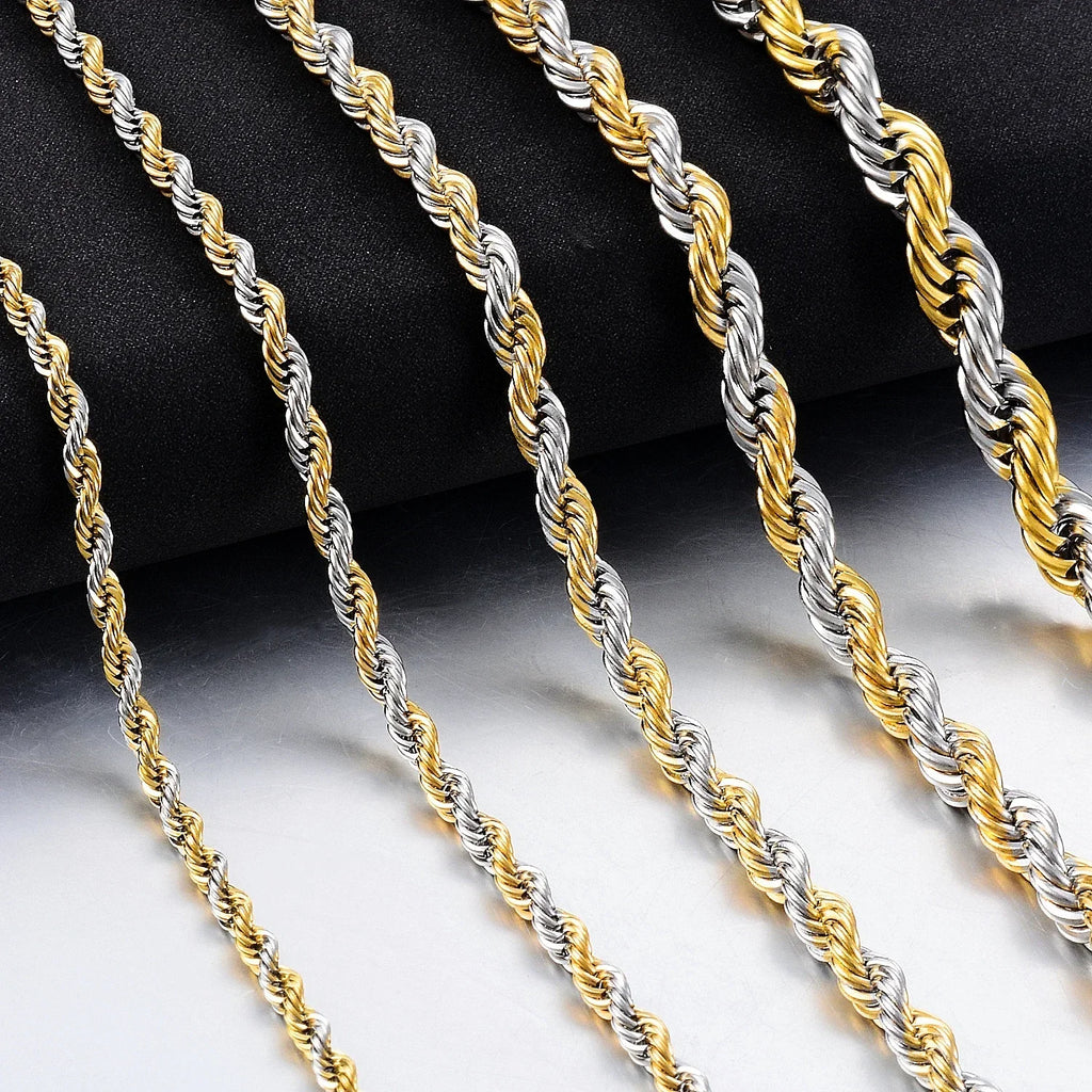 Classic Twisted Rope in acciaio inossidabile Unisex