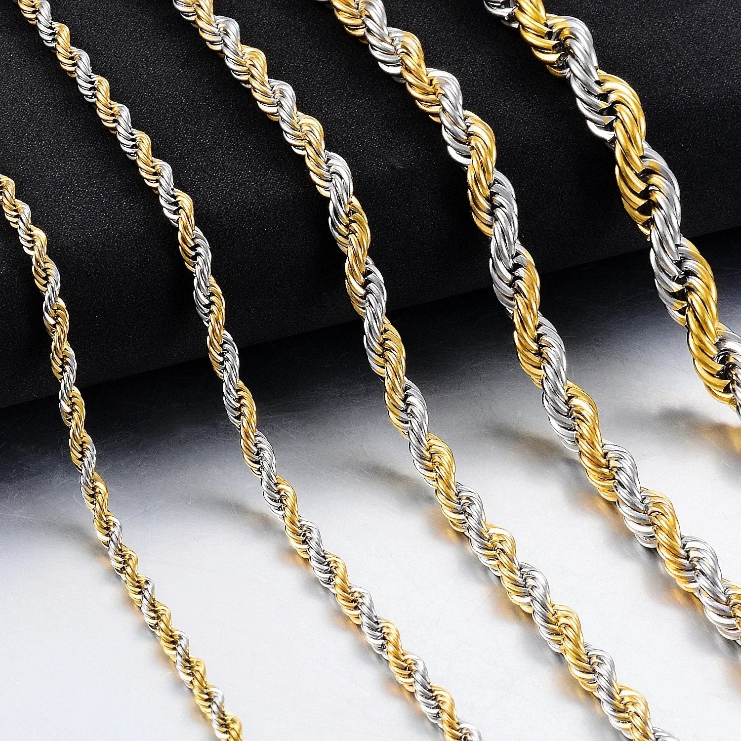 Classic Twisted Rope in acciaio inossidabile Unisex