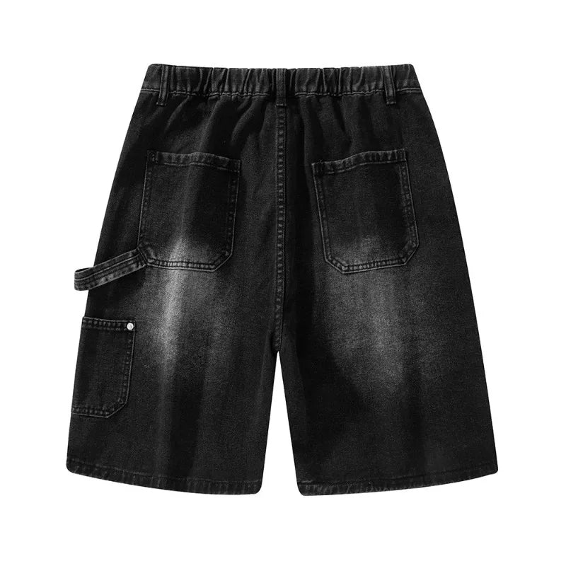 Pantaloncini di jeans da uomo larghi estivi Vintage Hip-hop Cargo Y2K