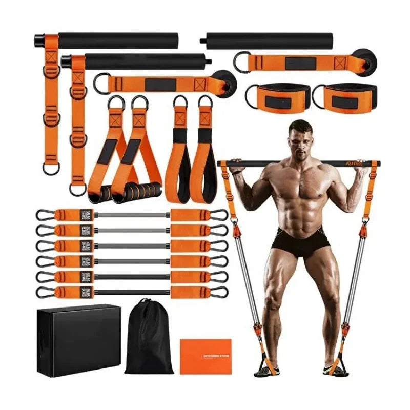Set con bande di resistenza Bar Kit completo allenamento di forza per tutto il corpo