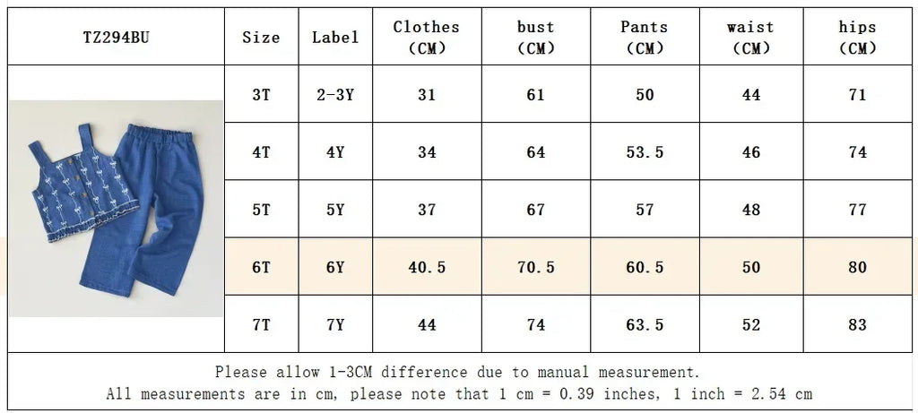 Top e pantaloni Set in due pezzi Abbigliamento casual per bambina