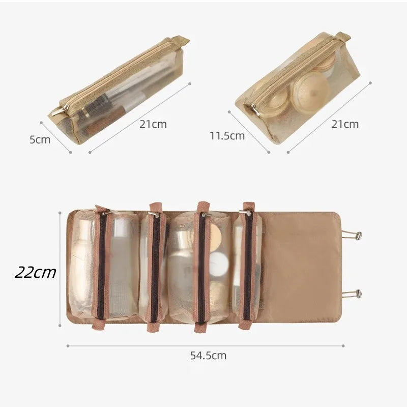 Borsa cosmetica pieghevole portatile 4 in 1